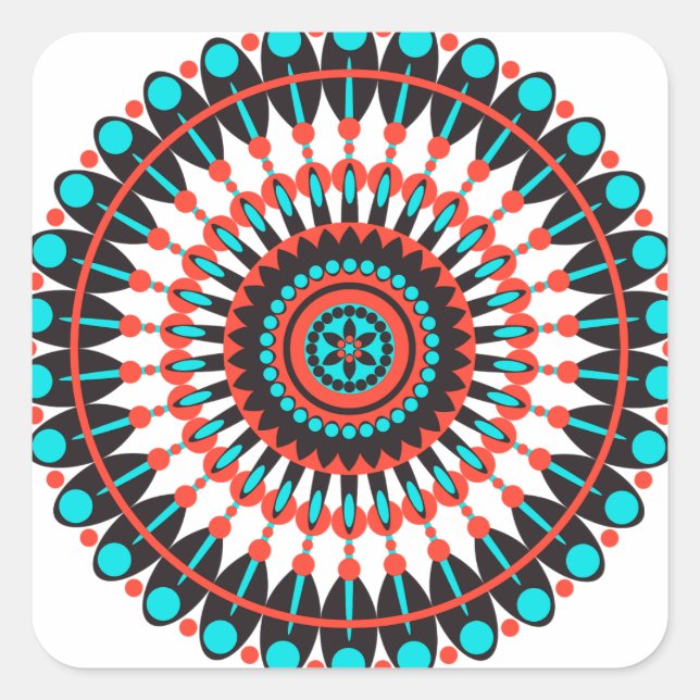 Native American Mandala Square Sticker (Front)