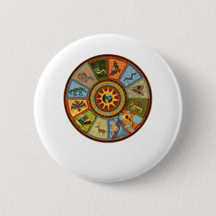 Native American Medicine Wheel 6 Cm Round Badge