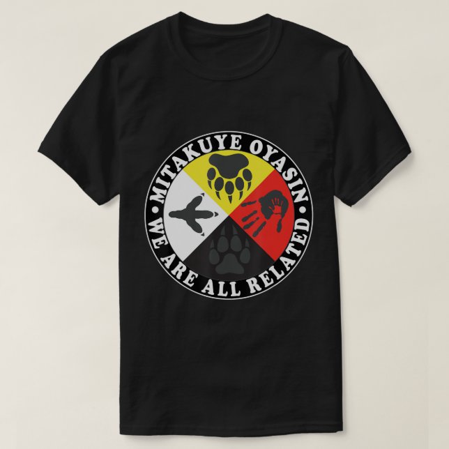 Native American Medicine Wheel, Mitakuye Oyasin T- T-Shirt (Design Front)