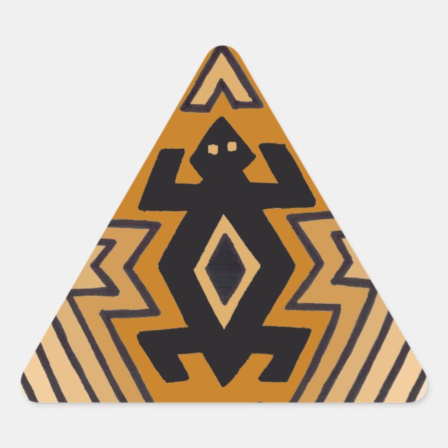 Native American Mimbres Bear Triangle Sticker (Front)