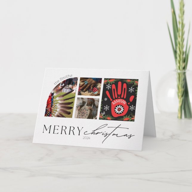 Native American MMIW Custom Christmas Greeting Card (Front)