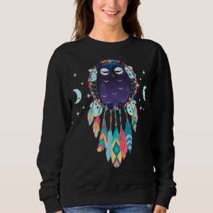 Native American Moon Dreamcatcher Owl Spiritual Dr Sweatshirt