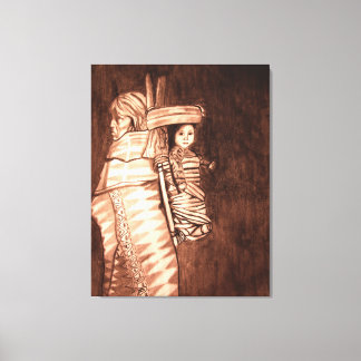 NATIVE AMERICAN MOTHER AND PAPOOSE CANVAS PRINT