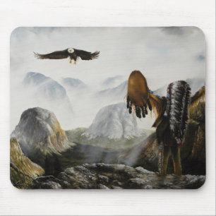 Native American Painting~ Welcome Friend Mouse Pad