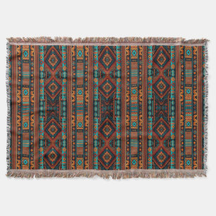 Native American Pattern Boho Culture Abstract Arts Throw Blanket