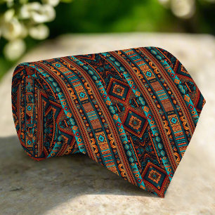Native American Pattern Boho Culture Abstract Arts Tie