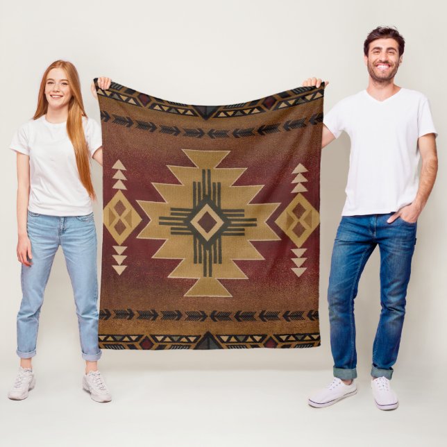 Native American Pattern Fleece Blanket (In Situ)
