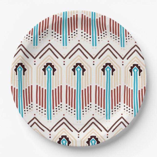 Native American Pattern Paper Plate (Front)