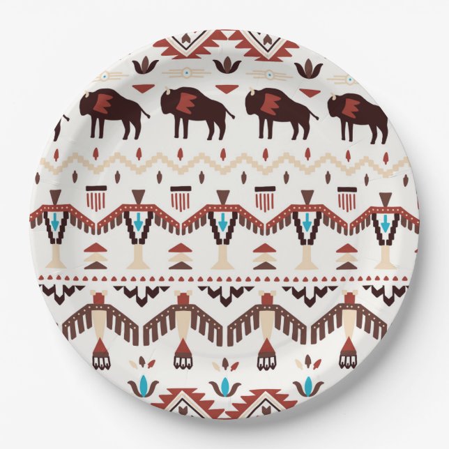 Native American Pattern Paper Plate (Front)