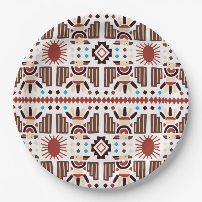 Native American Pattern Paper Plate (Front)