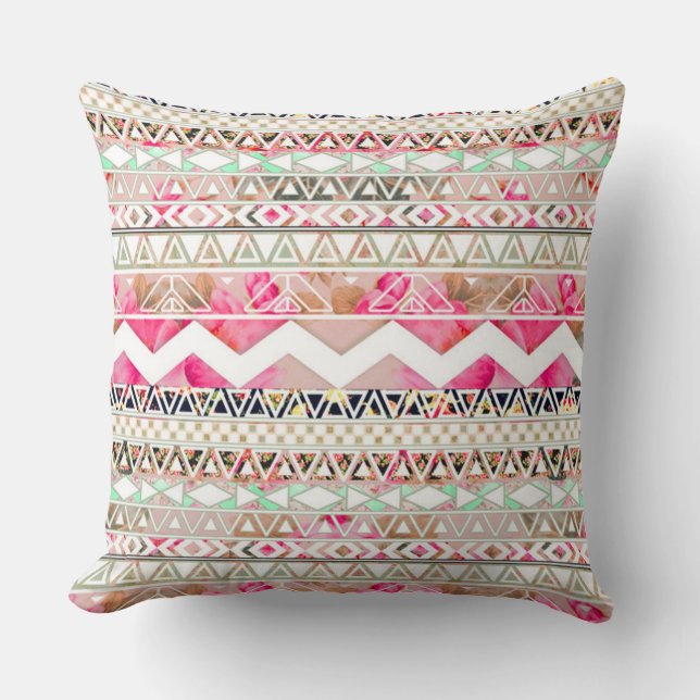 Native American Pattern Throw Pillow (Front)