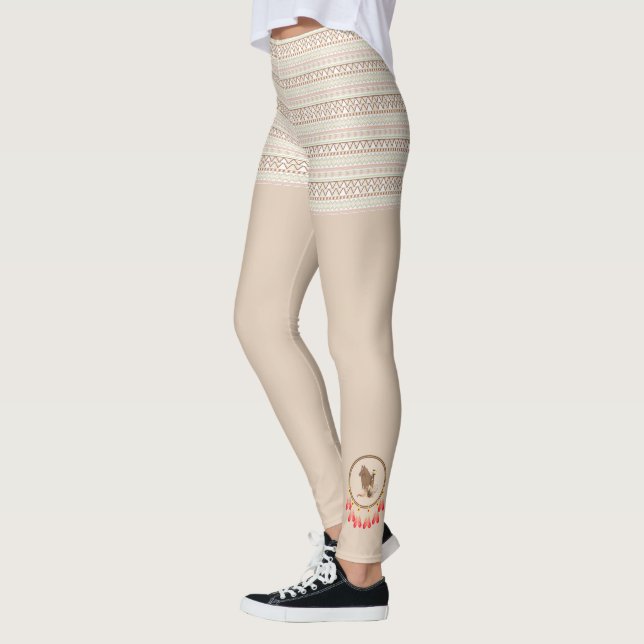 Native American Pattern with Dreamcatchers Leggings (Left)