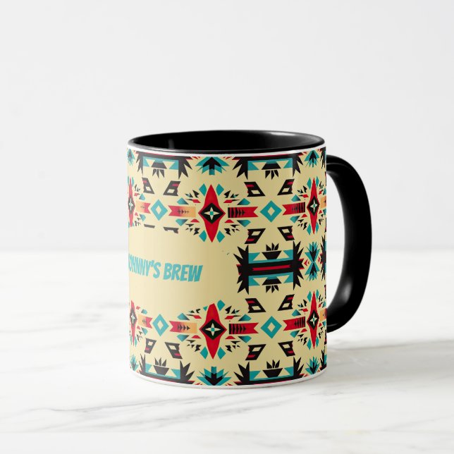 Native American patterned & editable Mug (Front Right)