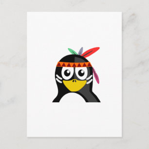 Native American Penguin Postcard