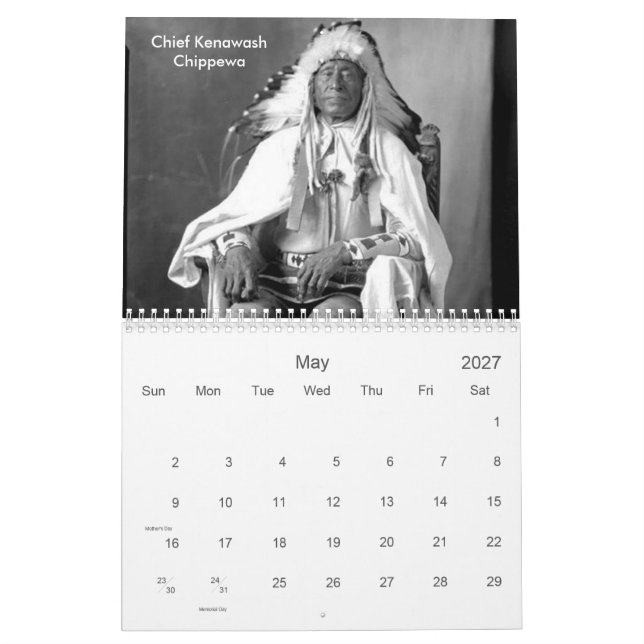 Native American Photos, American Indians Calendar (May 2027)