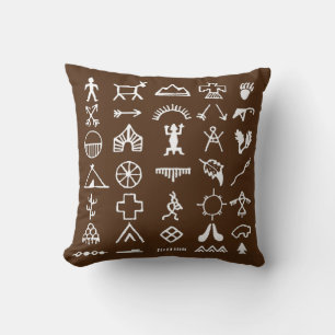 Native American Picture Symbols Cushion