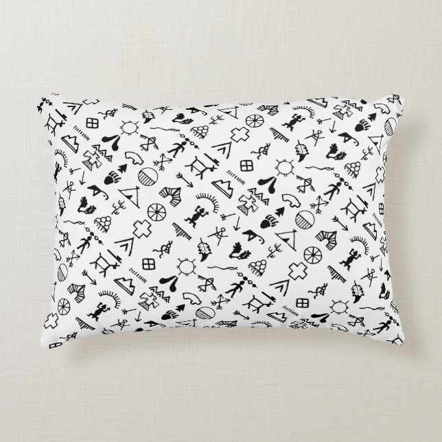 Native American Picture Symbols Decorative Cushion (Front)