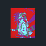 Native American Pop Art Canvas Print<br><div class="desc">A pop art work of a native American</div>