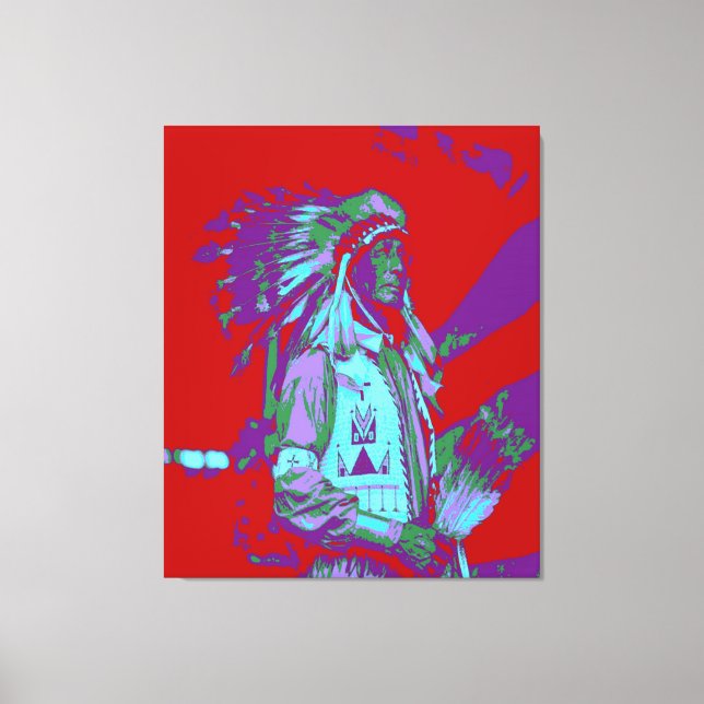Native American Pop Art Canvas Print (Front)