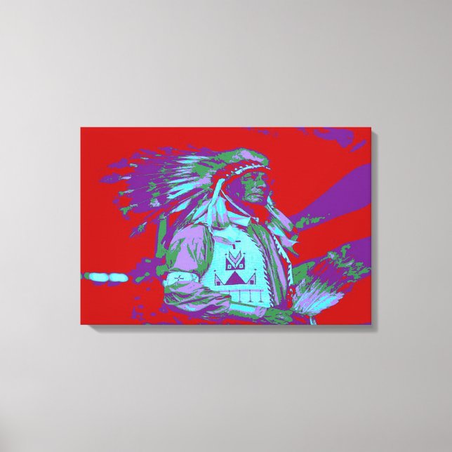 Native American Pop Art Canvas Print (Front)