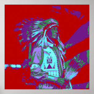 Native American Pop Art Poster
