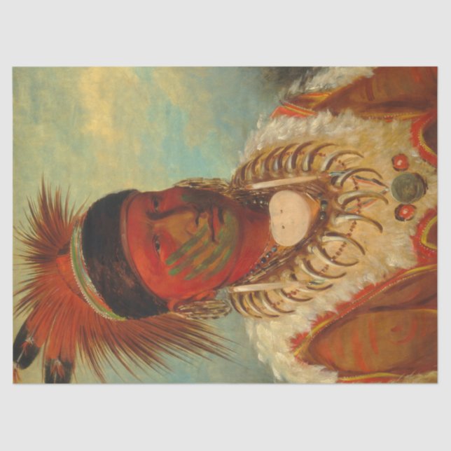 Native American Portrait Decoupage Tissue Paper (Front)