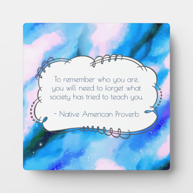 Native American Proverb Inspirational Wise Saying Plaque (Front)