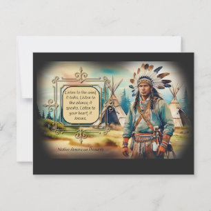 Native American proverb - listen to the wind Postcard