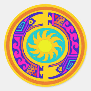 Native American Rainbow Spirits Classic Round Sticker