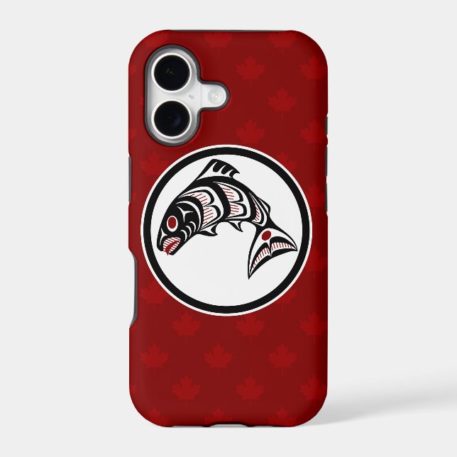 Native American Red Black Art Haida Salmon (Back)