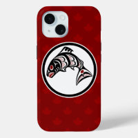 Native American Red Black Art Haida Salmon