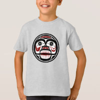 Native American Red Black Art Weeping Skull