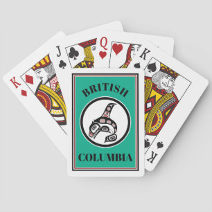 Native American Red Black Graphic Killer Whale Playing Cards