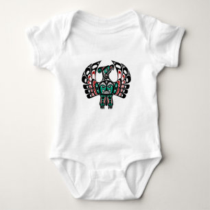 Native American Red Black Graphic Thunderbird Baby Bodysuit