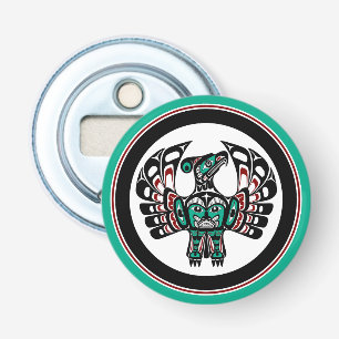 Native American Red Black Graphic Thunderbird Bottle Opener