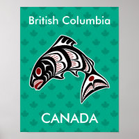 Native American Red Black Graphic Vector Salmon