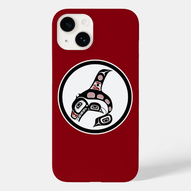 Native American Red Black Haida Art Killer whale Case-Mate iPhone Case (Back)