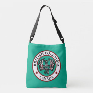 Native American Red Black Haida Art Thunderbird Crossbody Bag
