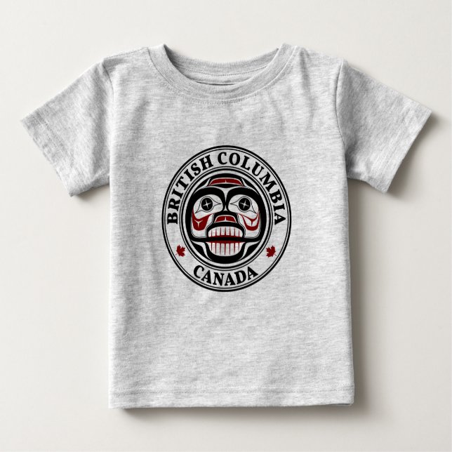 Native American Red Black Haida Art Weeping skull Baby T-Shirt (Front)