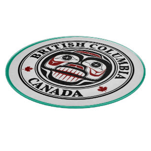 Native American Red Black Haida Art Weeping skull Cutting Board