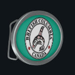 Native American Red Black Haida Orca Killer Whale Belt Buckle<br><div class="desc">Decorate your pair of jeans with this Belt Buckle with a beautiful Haida Killer Whale on a green background. From British Columbia, Canada. You can't go wrong with Northwest coast Haida art, it's been popular for decades. These First Nations designs are ideal for apparel and always look good. Form-line is...</div>