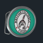 Native American Red Black Haida Orca Killer Whale Belt Buckle<br><div class="desc">Decorate your pair of jeans with this Belt Buckle with a beautiful Haida Killer Whale on a green background. From British Columbia, Canada. You can't go wrong with Northwest coast Haida art, it's been popular for decades. These First Nations designs are ideal for apparel and always look good. Form-line is...</div>
