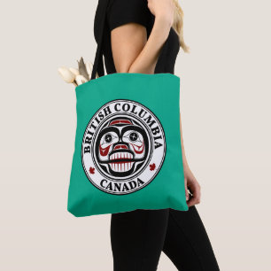 Native American Red Black Haida Weeping skull Tote Bag