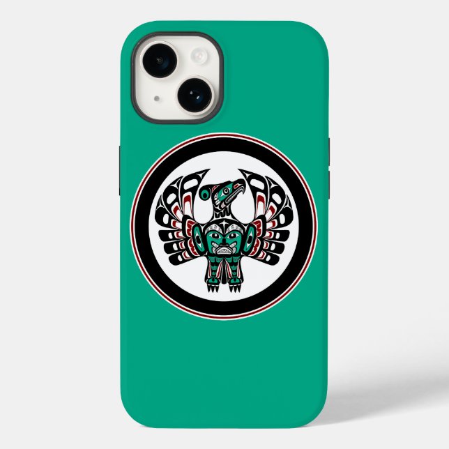 Native American Red Black Vector Art Thunderbird Case-Mate iPhone Case (Back)