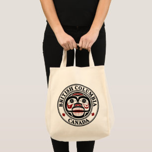 Native American Red Black White Art Weeping Skull Tote Bag