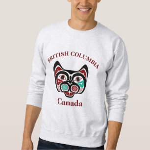 Native American Red White Black Green Haida Kitty Sweatshirt