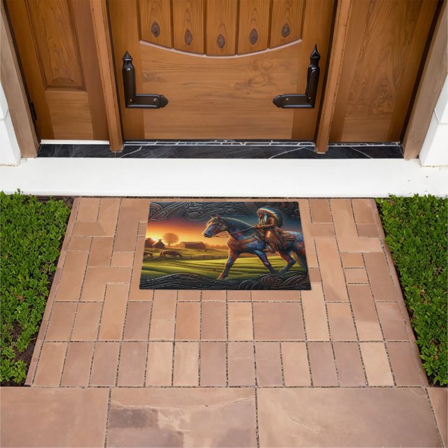 Native American Rider Doormat (Outdoor)