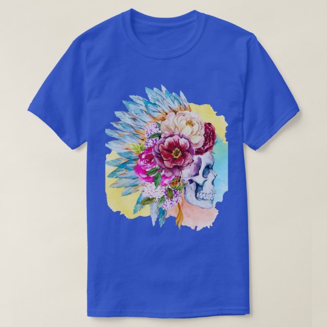 Native American Skull 1  T-Shirt (Design Front)