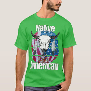 Native American skull and axes with U T-Shirt