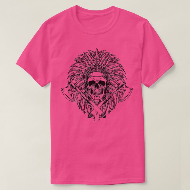 Native American Skull Axe Indigenous 1 T-Shirt (Design Front)